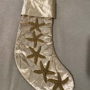 Hand Crafter Coastal Collection Beaded Starfish Christmas Stocking